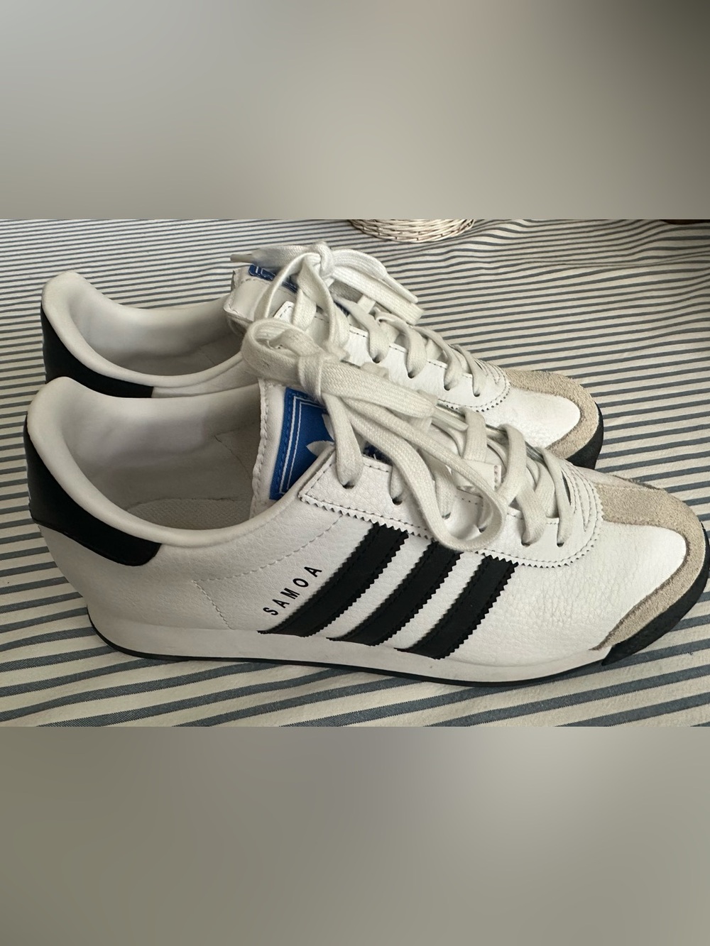 adidas Samoa White with Black Stripes Men's Sneakers